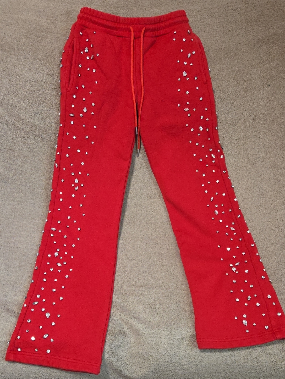 Reveer Men's Red Embellished Jogger Pants - Premium Casual Style